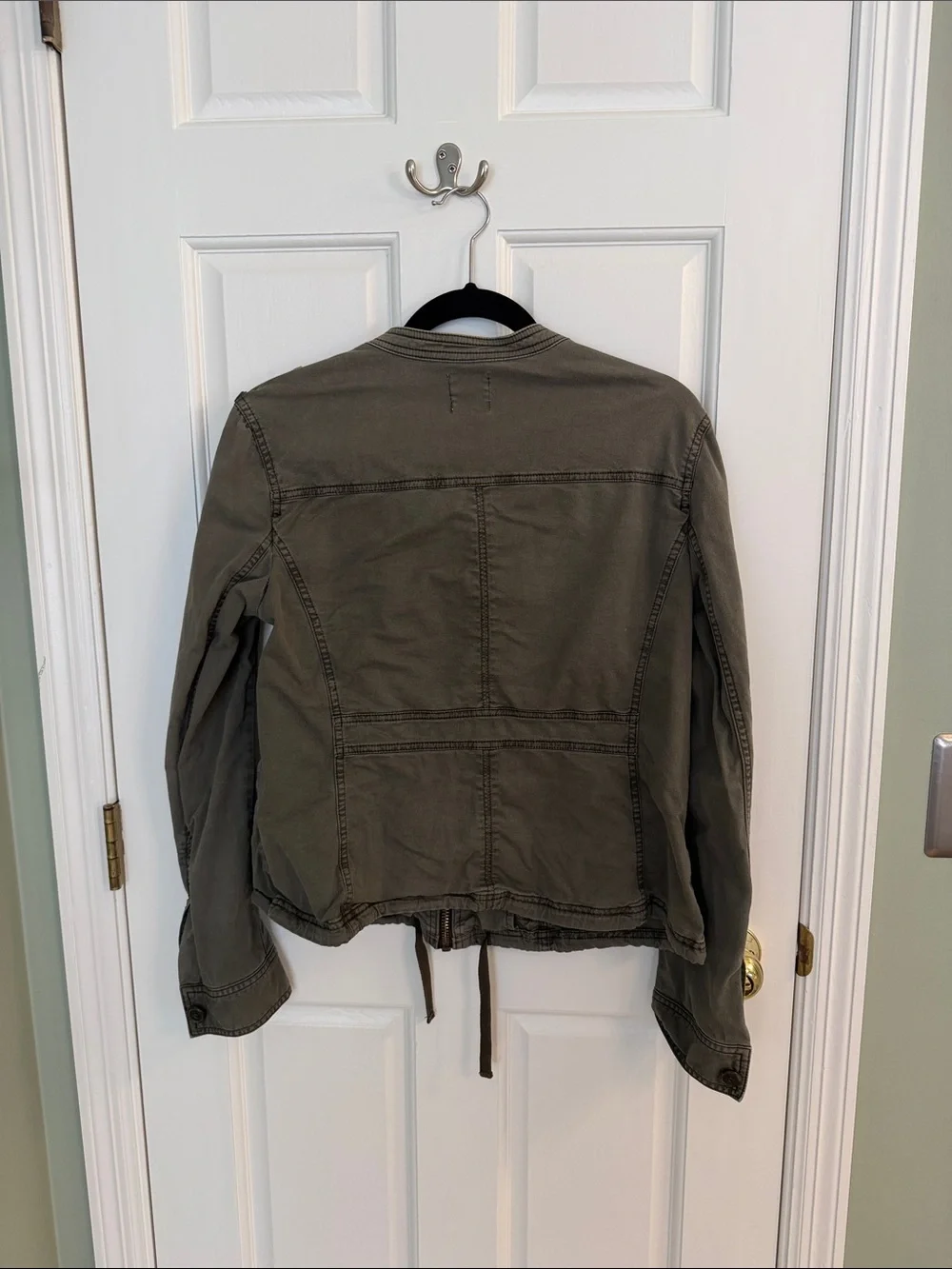 Halogen Olive Utility Jacket with Front Zipper